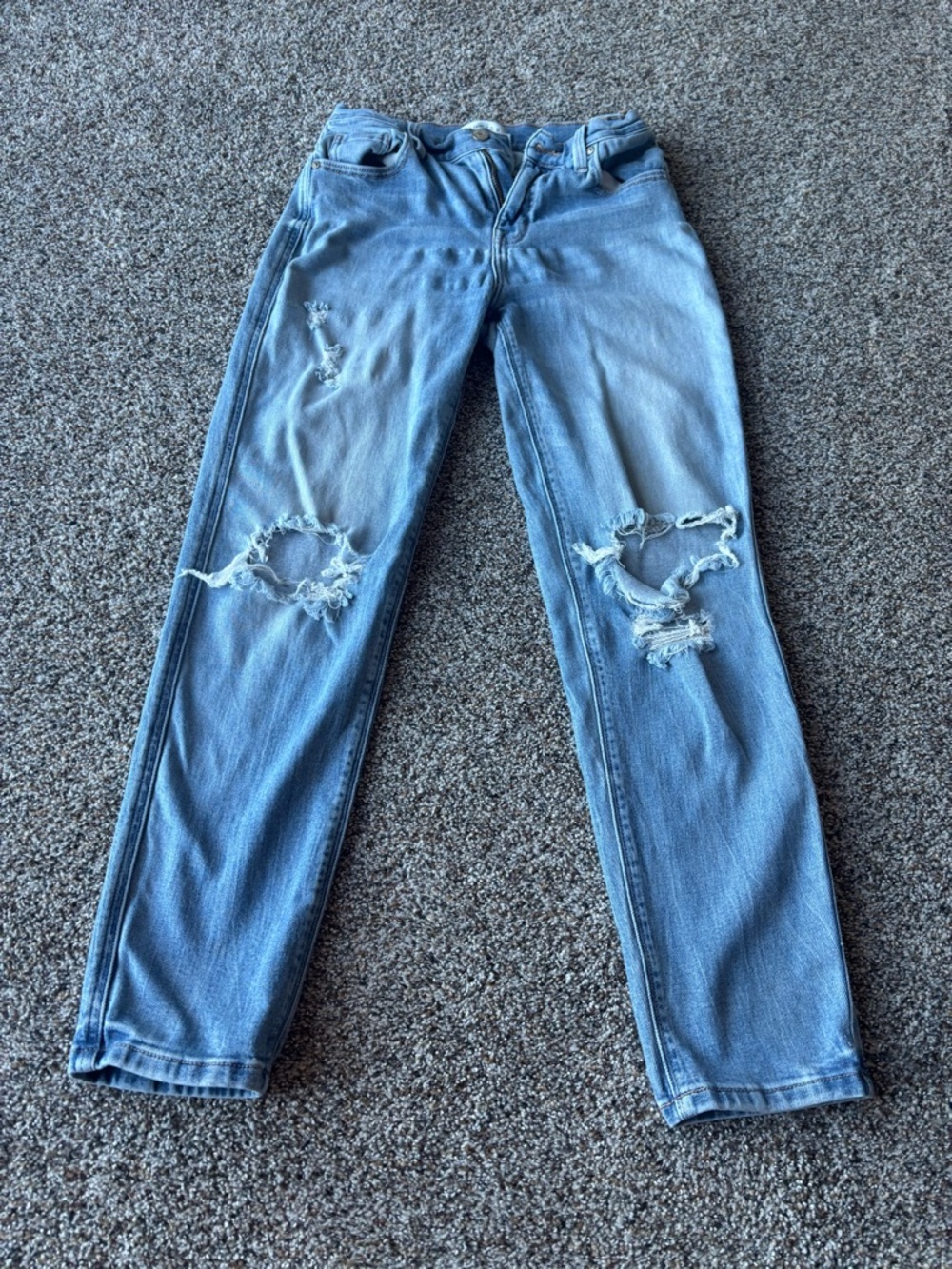 Eunina Distressed Jeans Size 1 Light Wash Ripped Denim